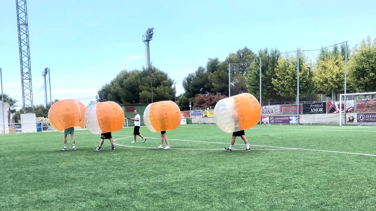playing bubble football